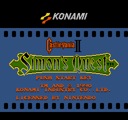 Castlevania II - Simon's Quest (Europe) Title Screen